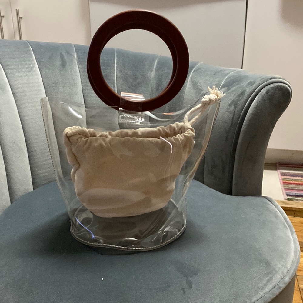 Clear Bucket Bag With Removable Inside Pouch. Nwot - image 1